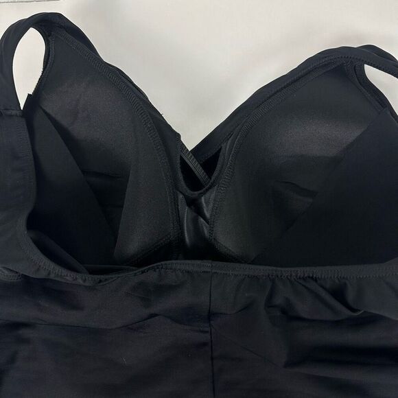 Lands End Womens Plus Size SlenderSuit Tummy Control V-neck Wrap One Piece Swims - Picture 9 of 11